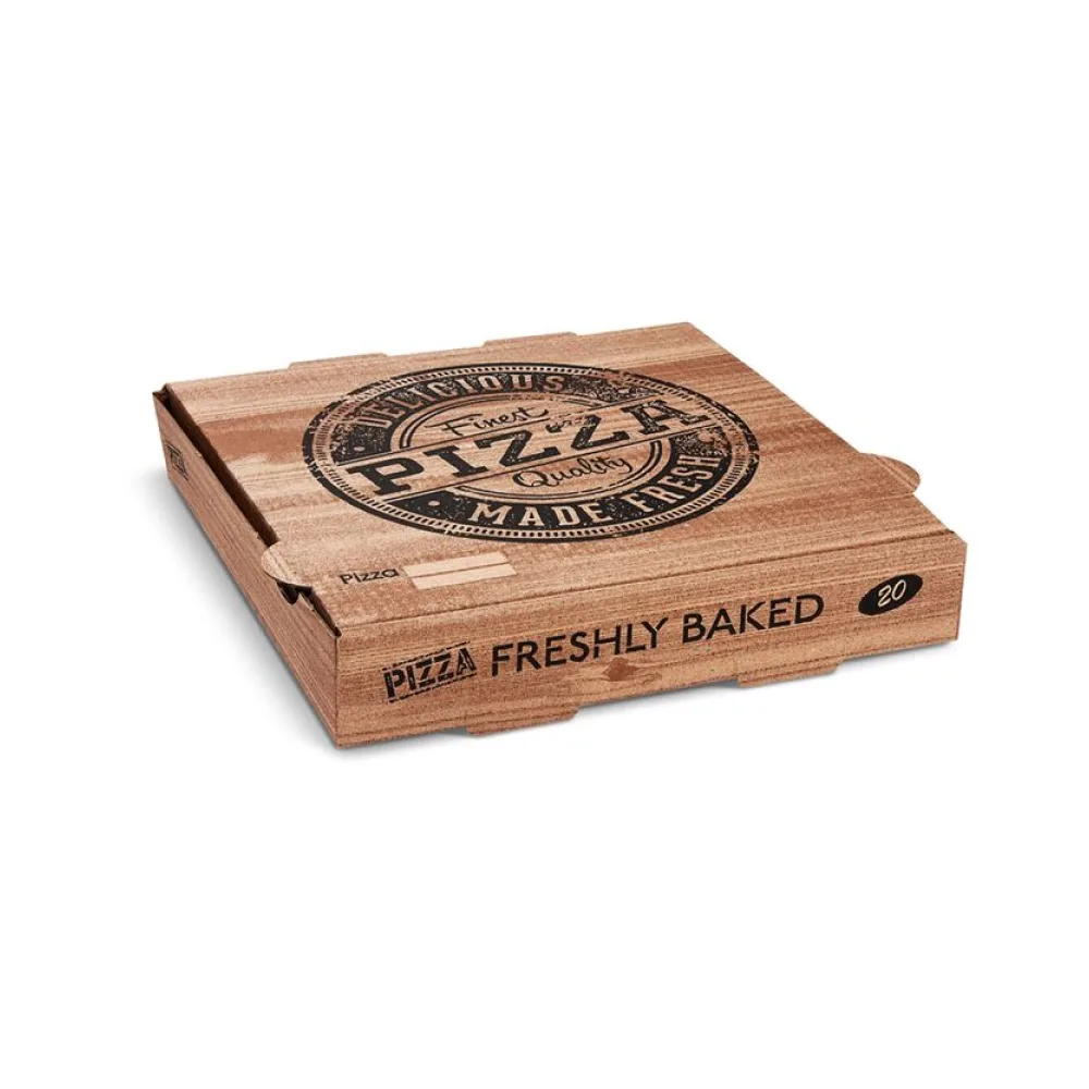 Pizzakarton aus Mikrowellpappe mit neutralem Motiv, 20 x 20 x 4 cm, 100 Stk. – Bild 2