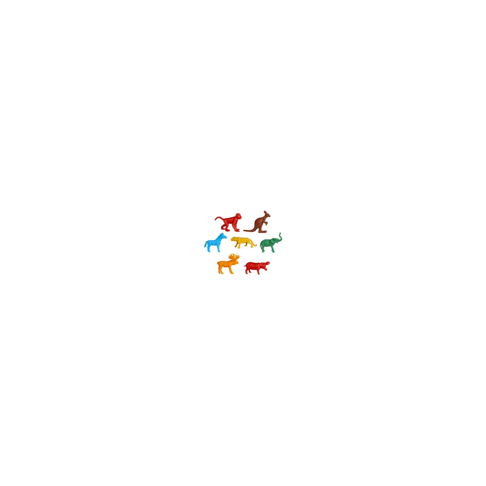 Wildtiere, bunt, ca. 6 cm, 12 Motive, 45 Stk.