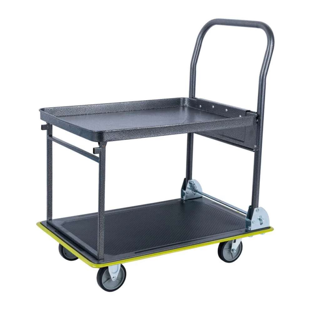 Transportwagen Plattformwagen Tischwagen 735 x 470 x 830 mm, für max. 150 kg schwarz – Bild 2