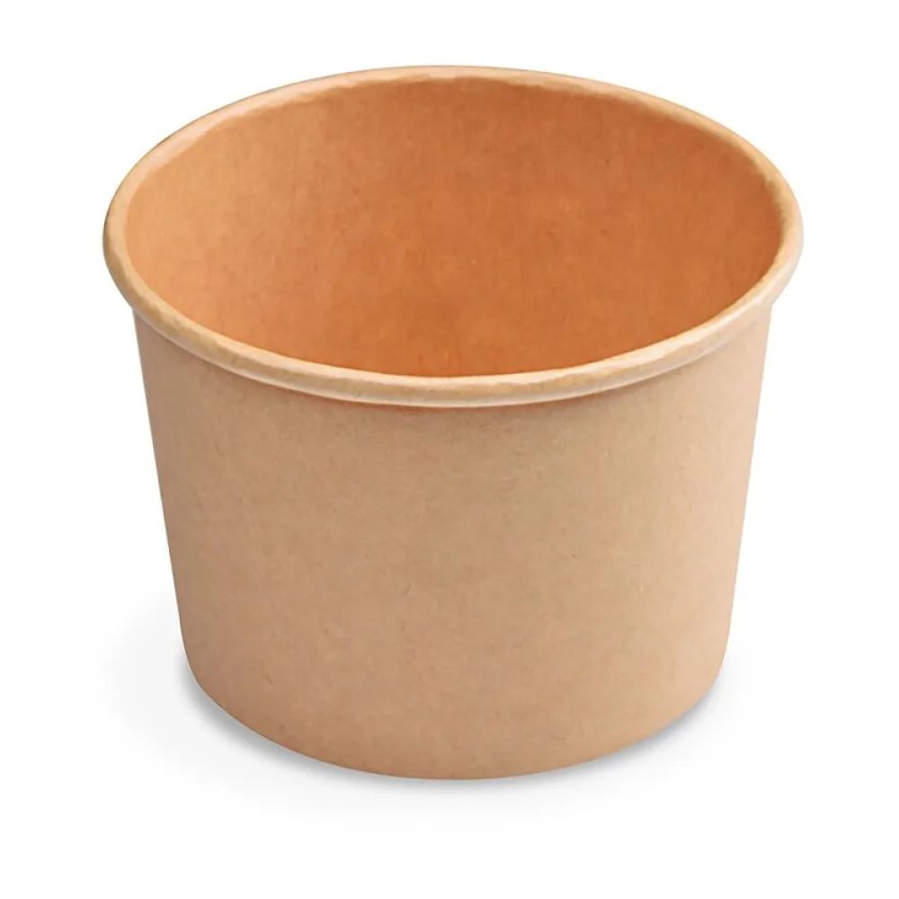 Eisbecher aus Pappe Kraftpapier braun O90mm 250 ml, 50 Stk. – Bild 2