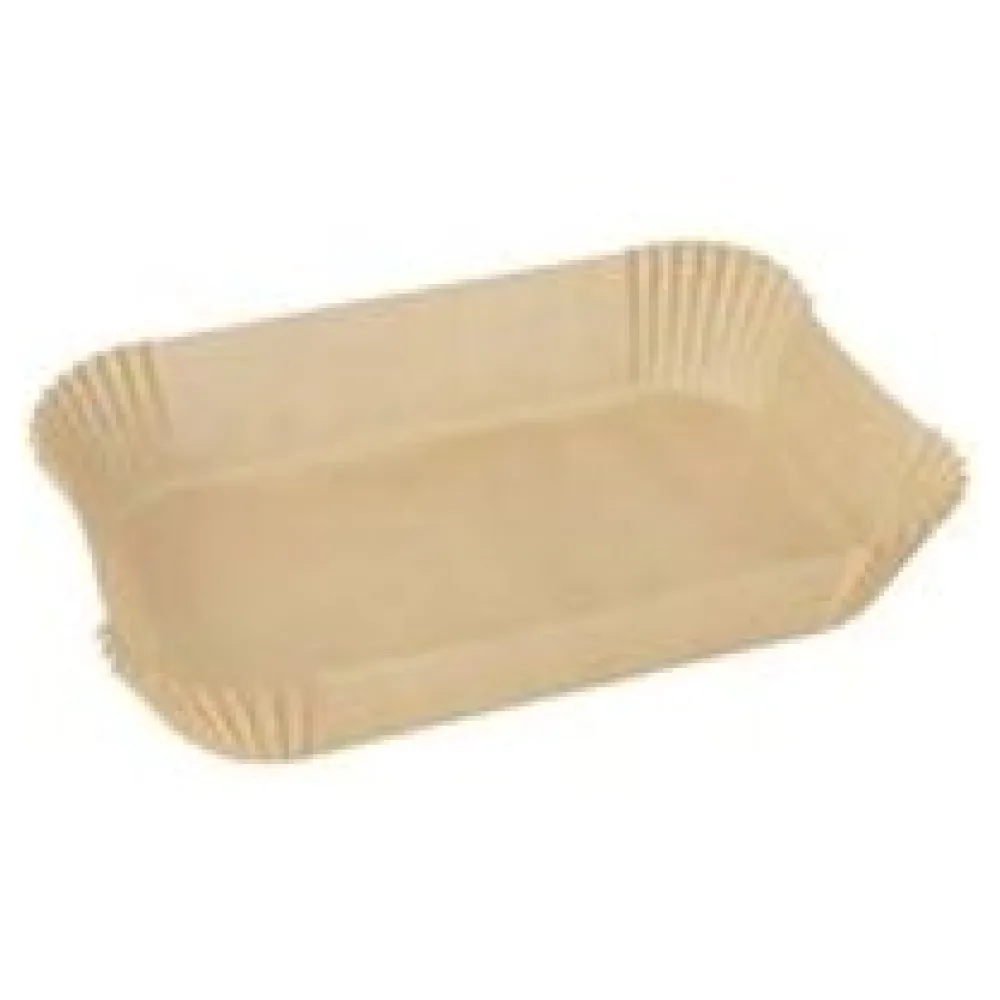 Backpapierzuschnitte für Heißluftfritteusen Mikrowelle Backofen 22 x 14 x 4,5cm braun, 100 Stk. – Bild 3