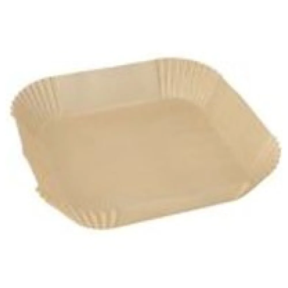 Backpapierzuschnitte für Heißluftfritteusen Mikrowelle Backofen 20 x 20 x 4,5cm braun, 100 Stk. – Bild 3