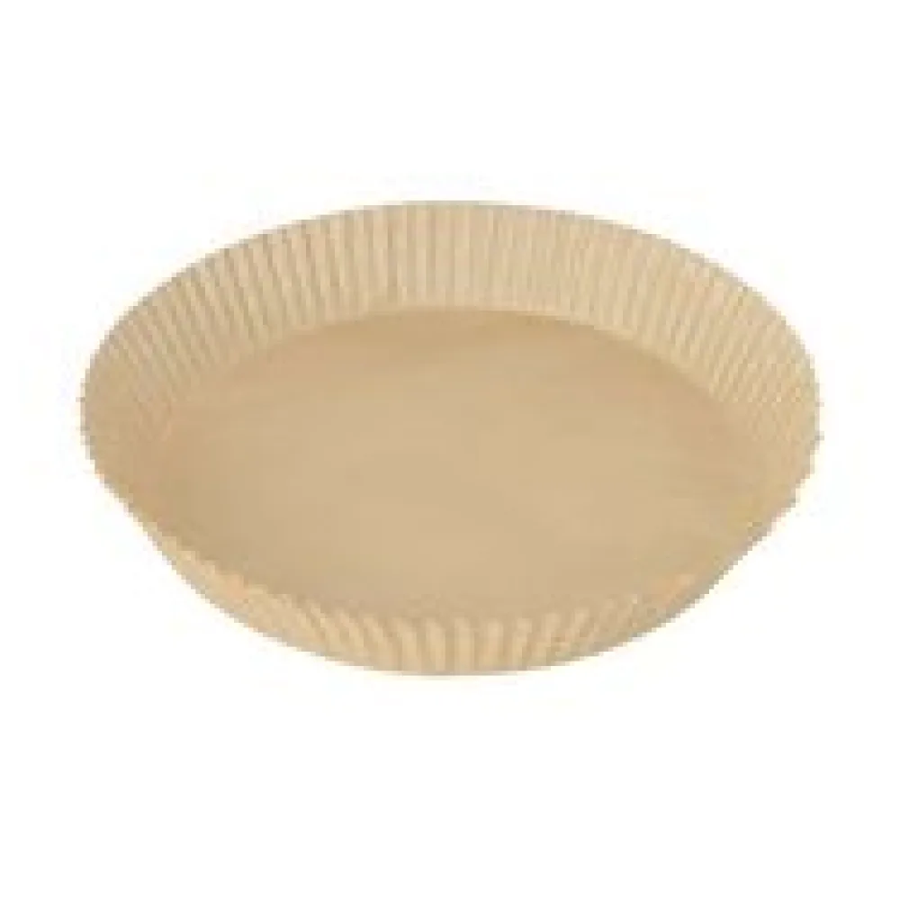 Backpapierzuschnitte für Heißluftfritteusen Mikrowelle Backofen O23cm x 4,5cm braun, 100 Stk.