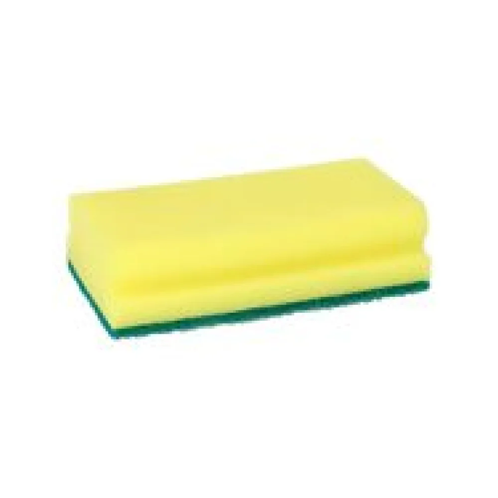 Topfreiniger Abwaschschwämme eckig 4,1x 14,8x 8,5 cm gelb/grün mit Griffrille kratzend, 3 Stk.
