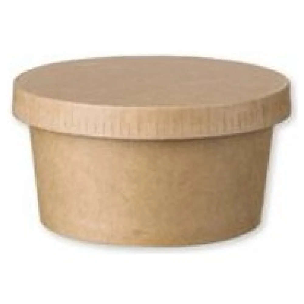 Eisbecher Feinkostbecher aus Kraftpapier FSCR rund 140ml braun mit Deckel, 50 Stk. – Bild 3
