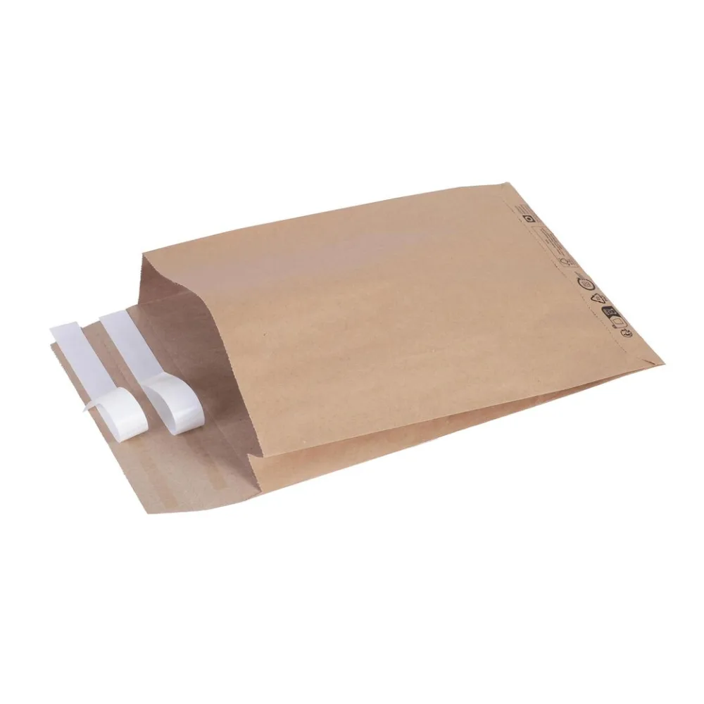Papierversandtaschen mit Doppelfixverschluss 300x80x430 + 100mm Klappe braun, 250 Stk. – Bild 2
