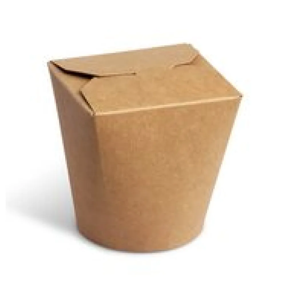 Food Box Take Away Box 100x88x95mm 750ml Kraftpapier beschichtet braun, 50 Stk.