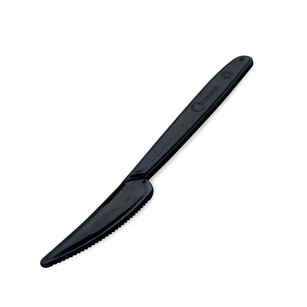 Mehrweg Messer 18,5 cm schwarz wiederverwendbar 125 Waschzyklen PP, 50 Stk. – Bild 2