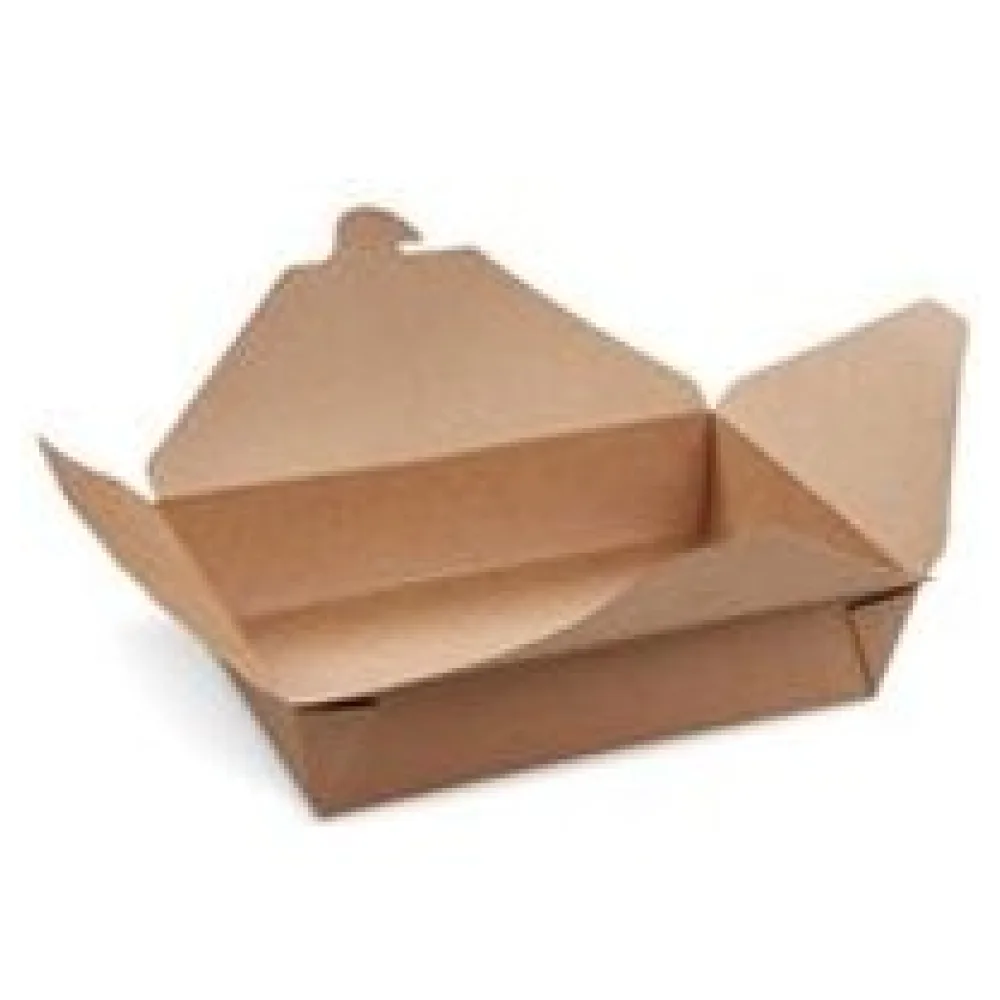 BIONATURE Food Boxen To GO 'L' 1400ml kraft PE 195x138x48mm fettdicht, 50 Stk. – Bild 3