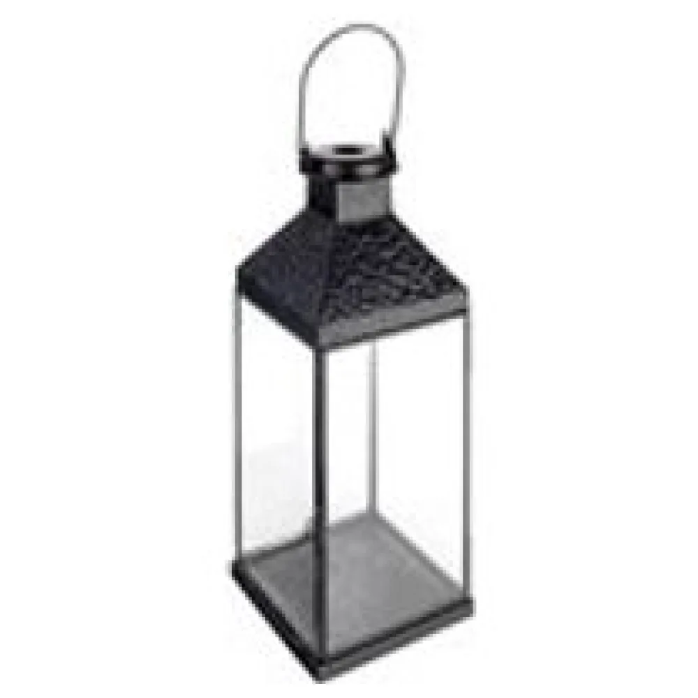 Laterne "Antike" aus Metall/Glas, schwarz, 37cm, 1 Stk. – Bild 3