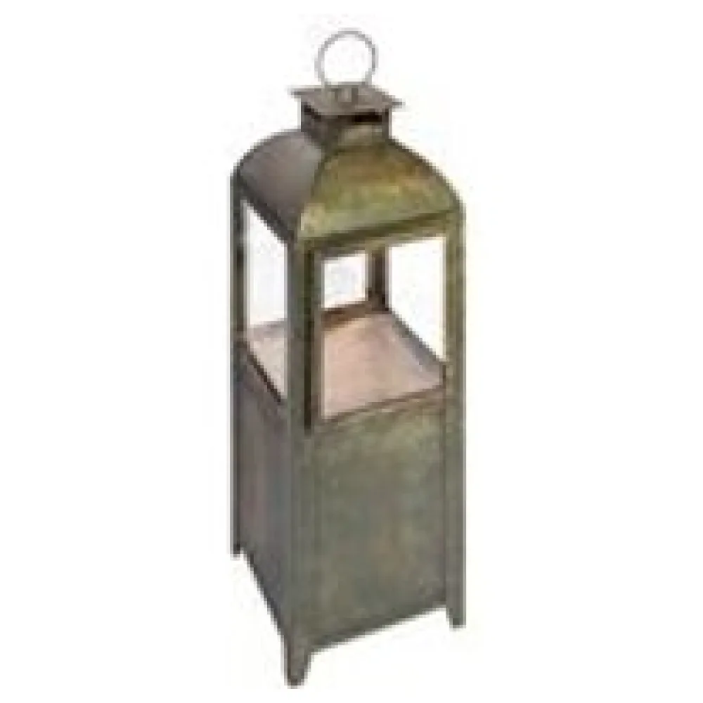 Laterne "Patina" aus Metall/Glas, grün, 68cm, 1 Stk. – Bild 3