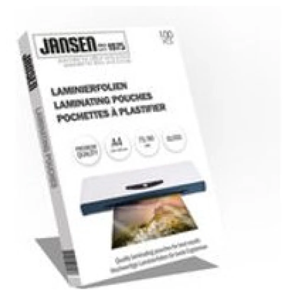 JANSEN Laminierfolien A4, 216 x 303mm, 2x 75/80 mic Hochglanz, 1000 Stk. – Bild 3