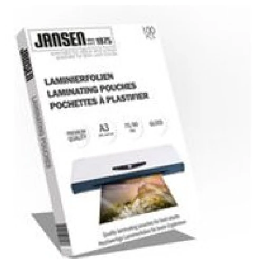 JANSEN Laminierfolien A3, 303 x 426mm, 2x 75/80 mic Hochglanz, 500 Stk. – Bild 3
