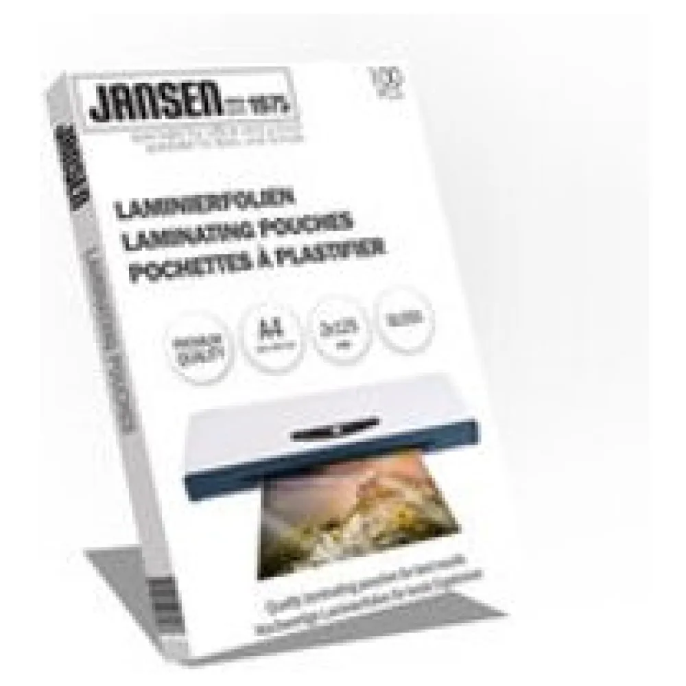 JANSEN Laminierfolien A4, 216 x 303mm, 2x 125 mic Hochglanz, 1000 Stk. – Bild 3