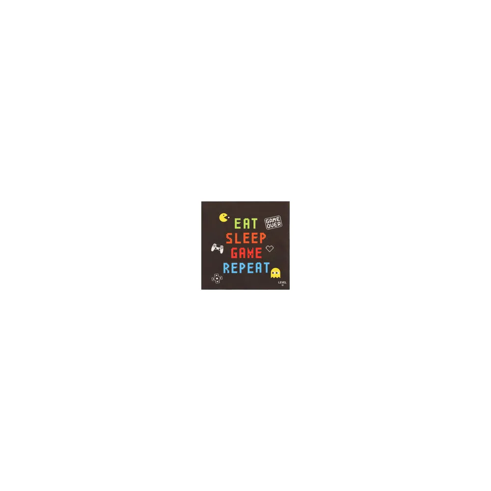 Motivservietten 3-lagig 33x33 cm GAMER Motiv 'Eat Sleep Game Repeat' 20 Stk.