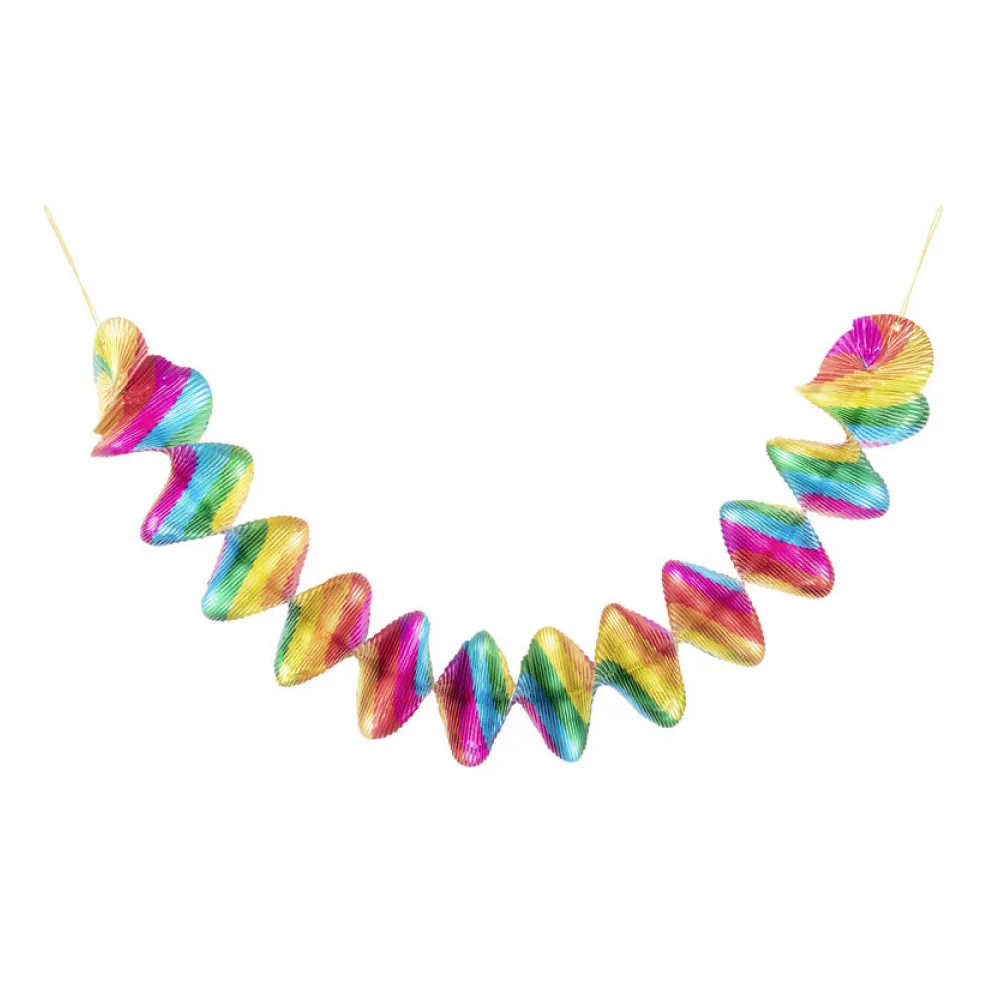 Spiralgirlanden "Regenbogen", aus Alufolie, O8cm, 60cm, 4 Stk. – Bild 2