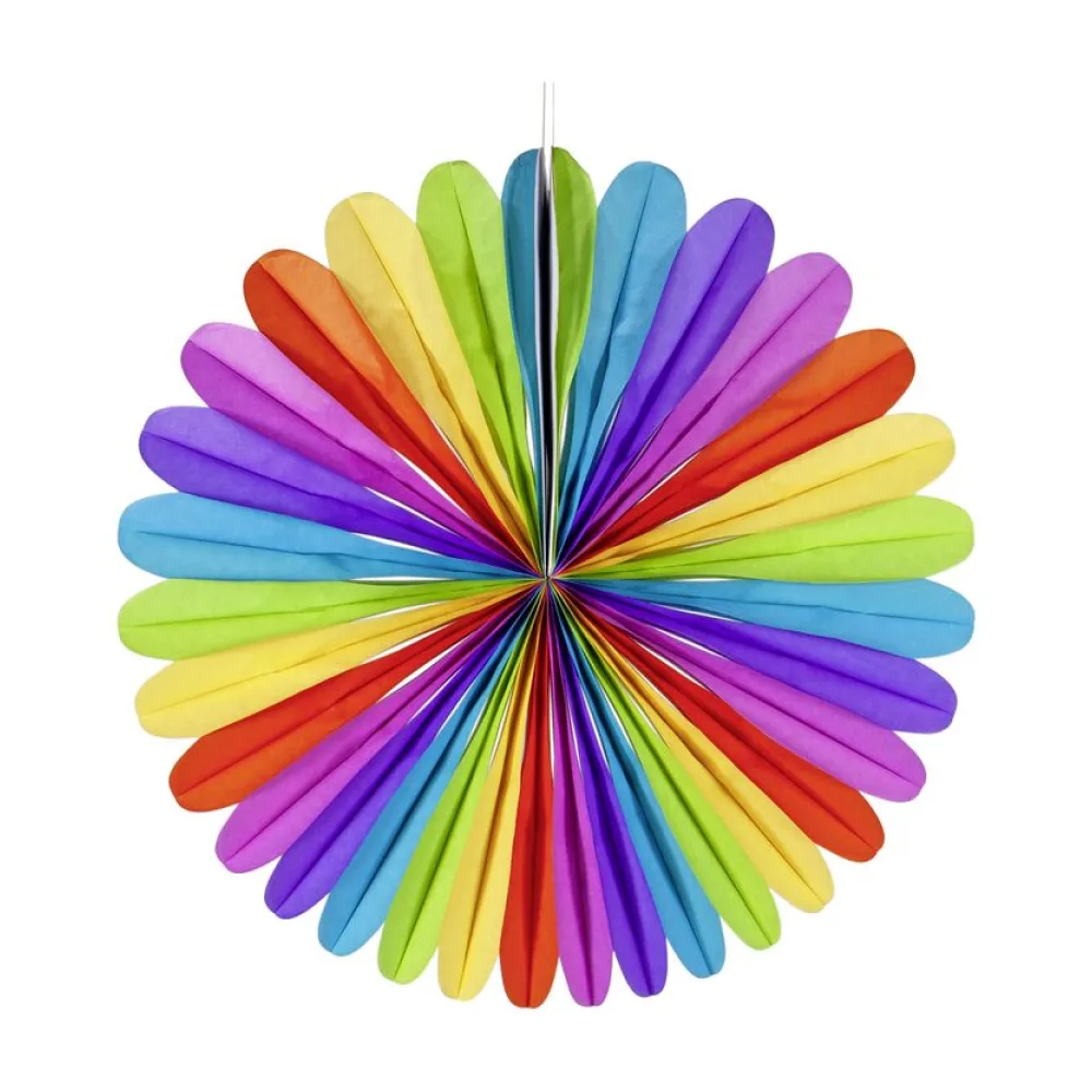 Rosette "Farbenspiel" aus Papier schwer entflammbar O70cm, 1 Stk. – Bild 2