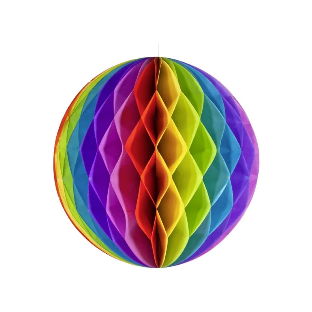 Wabenball "Farbenspiel" aus Papier schwer entflammbar O32cm, 1 Stk. – Bild 2