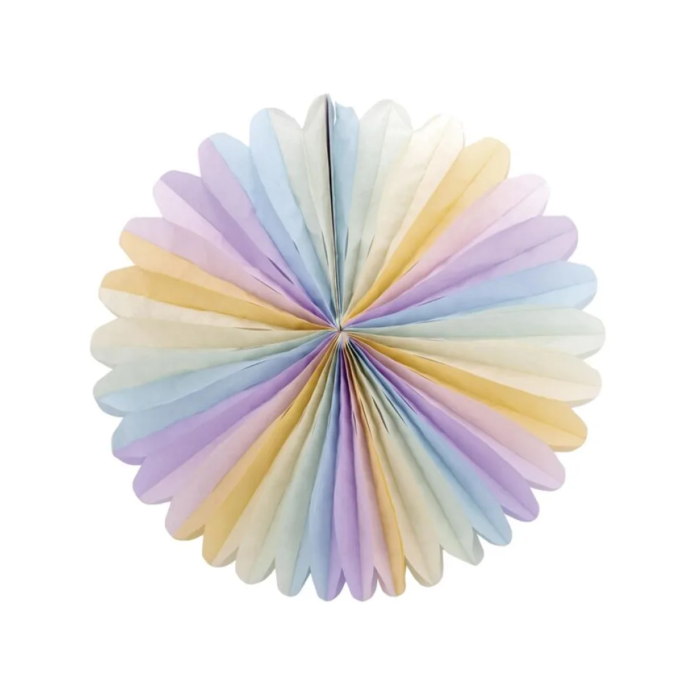Rosette "Pastellfarben" aus Papier schwer entflammbar O48cm, 1 Stk. – Bild 2