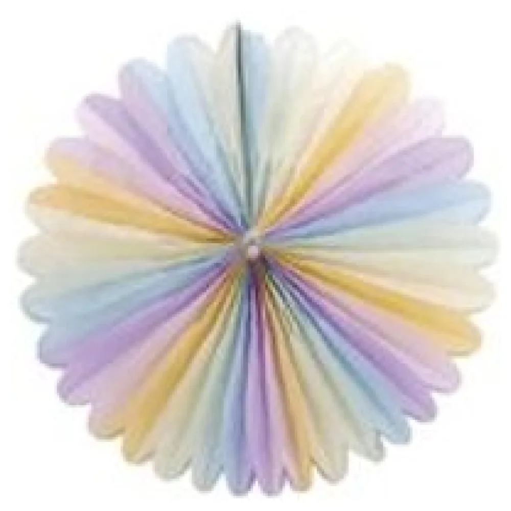 Rosette "Pastellfarben" aus Papier schwer entflammbar O48cm, 1 Stk. – Bild 3