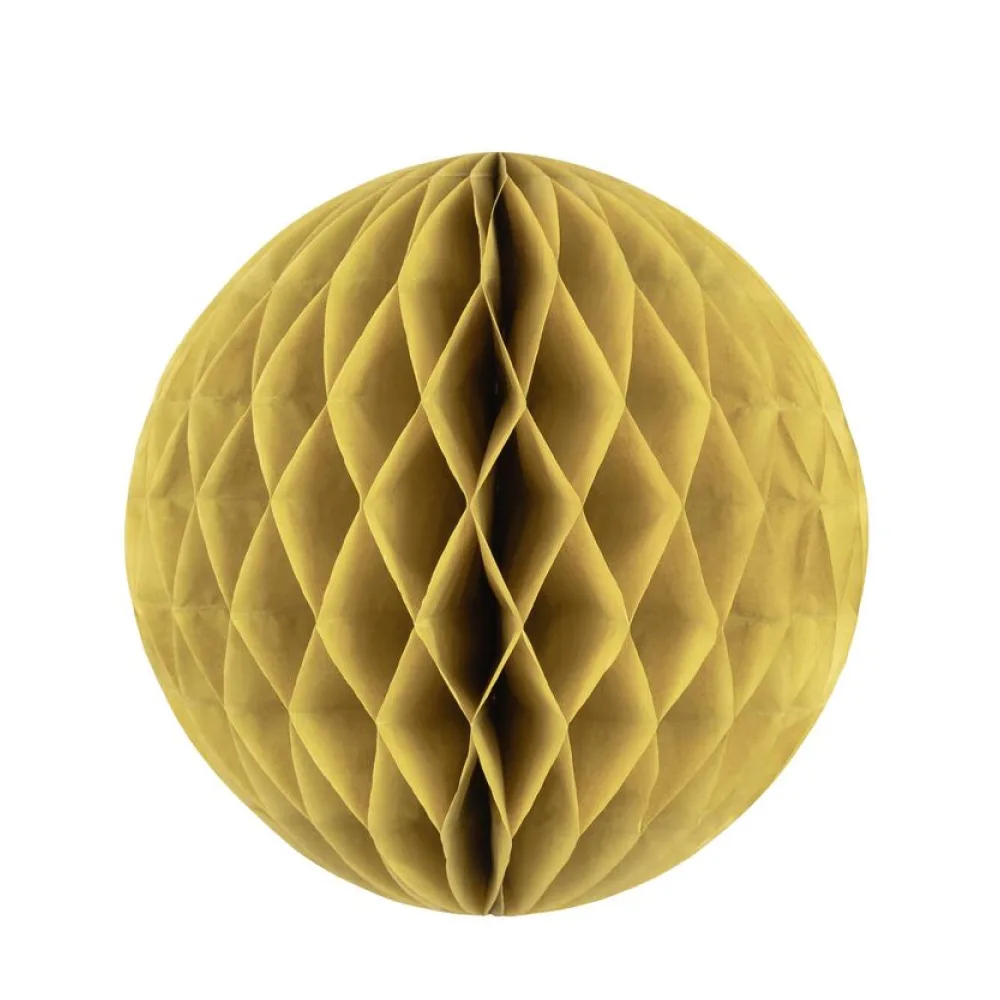 Wabenball aus Papier schwer entflammbar gold O35cm, 1 Stk. – Bild 2