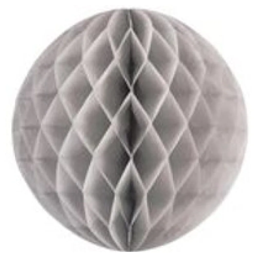 Wabenball aus Papier schwer entflammbar silber O35cm, 1 Stk. – Bild 3