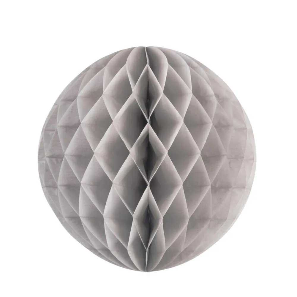 Wabenball aus Papier schwer entflammbar silber O35cm, 1 Stk. – Bild 2