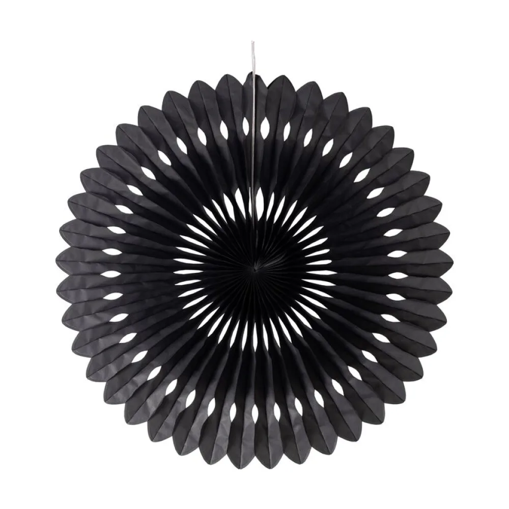 Rosette aus Papier schwer entflammbar schwarz O40cm, 1 Stk. – Bild 2