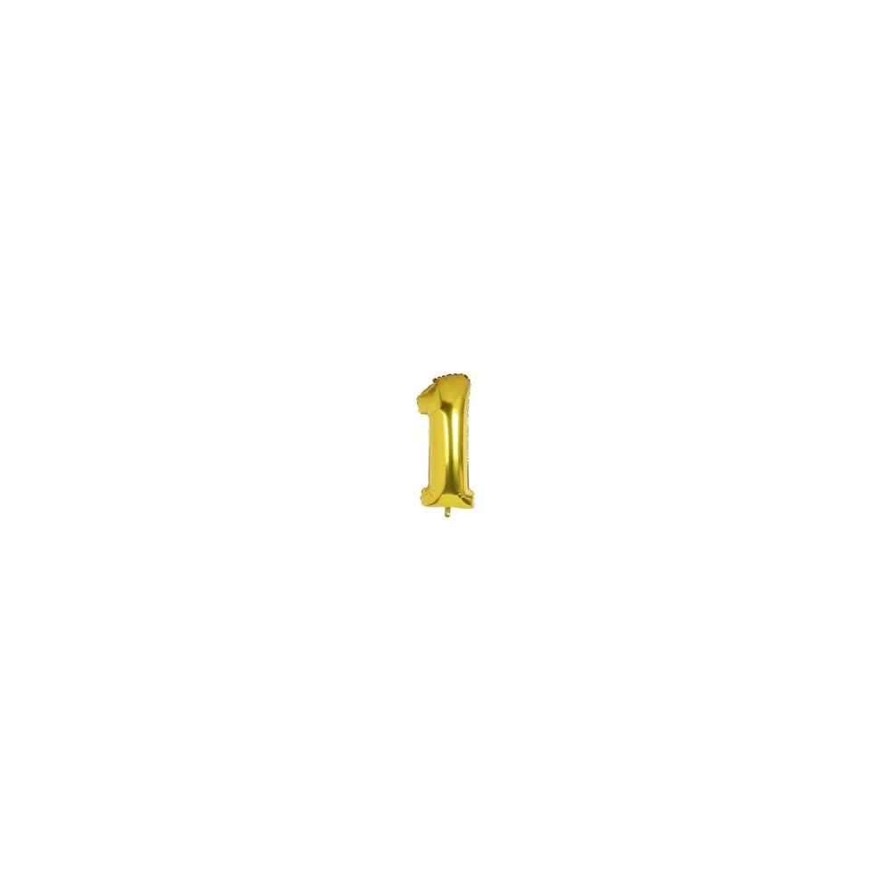 Folienballon Zahlenballon "Zahl 1" gold ca. 105cm, 1 Stk.