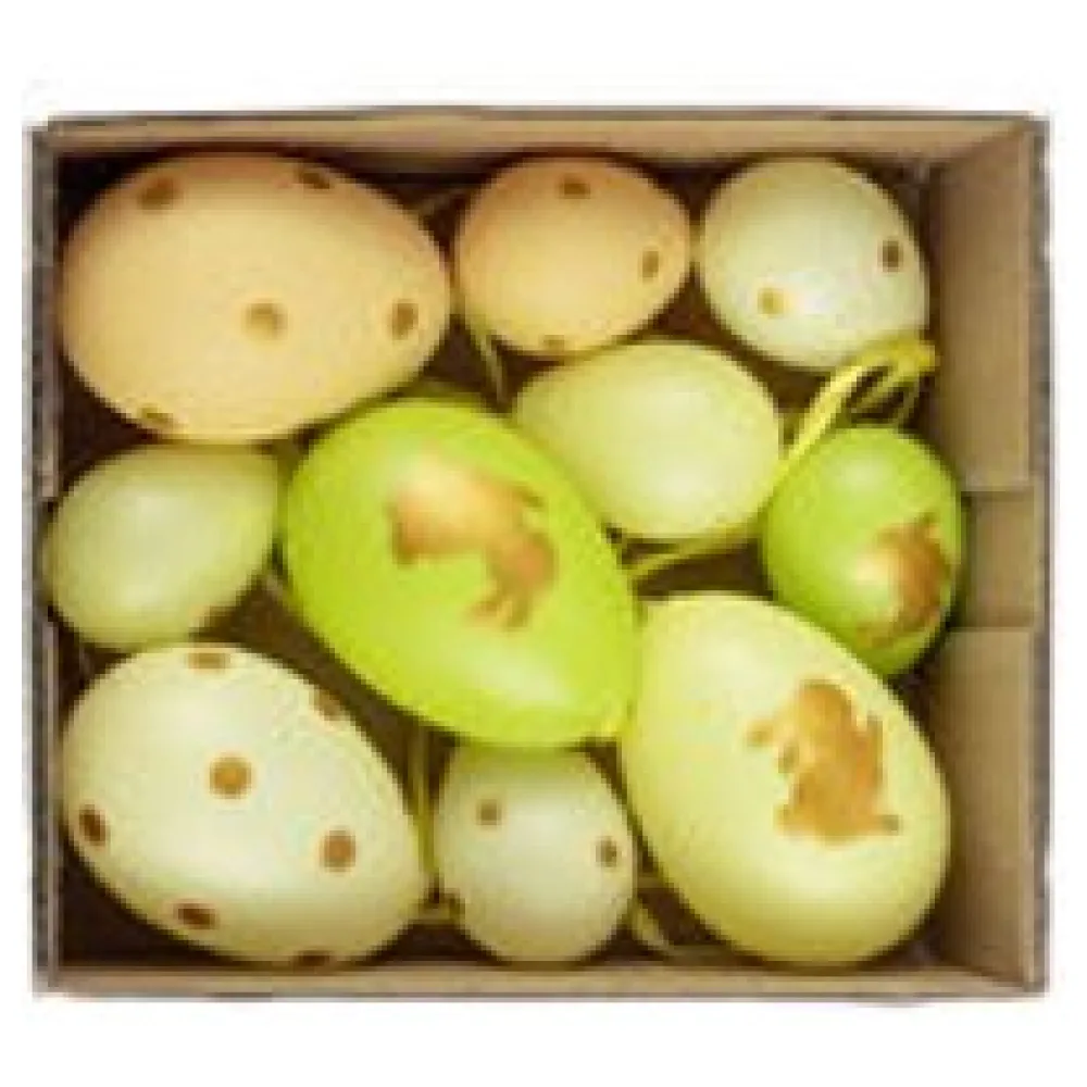 Ostereier Kunststoffeier "Frühling" Osterdeko 6/4 cm, 10 Stk. – Bild 3