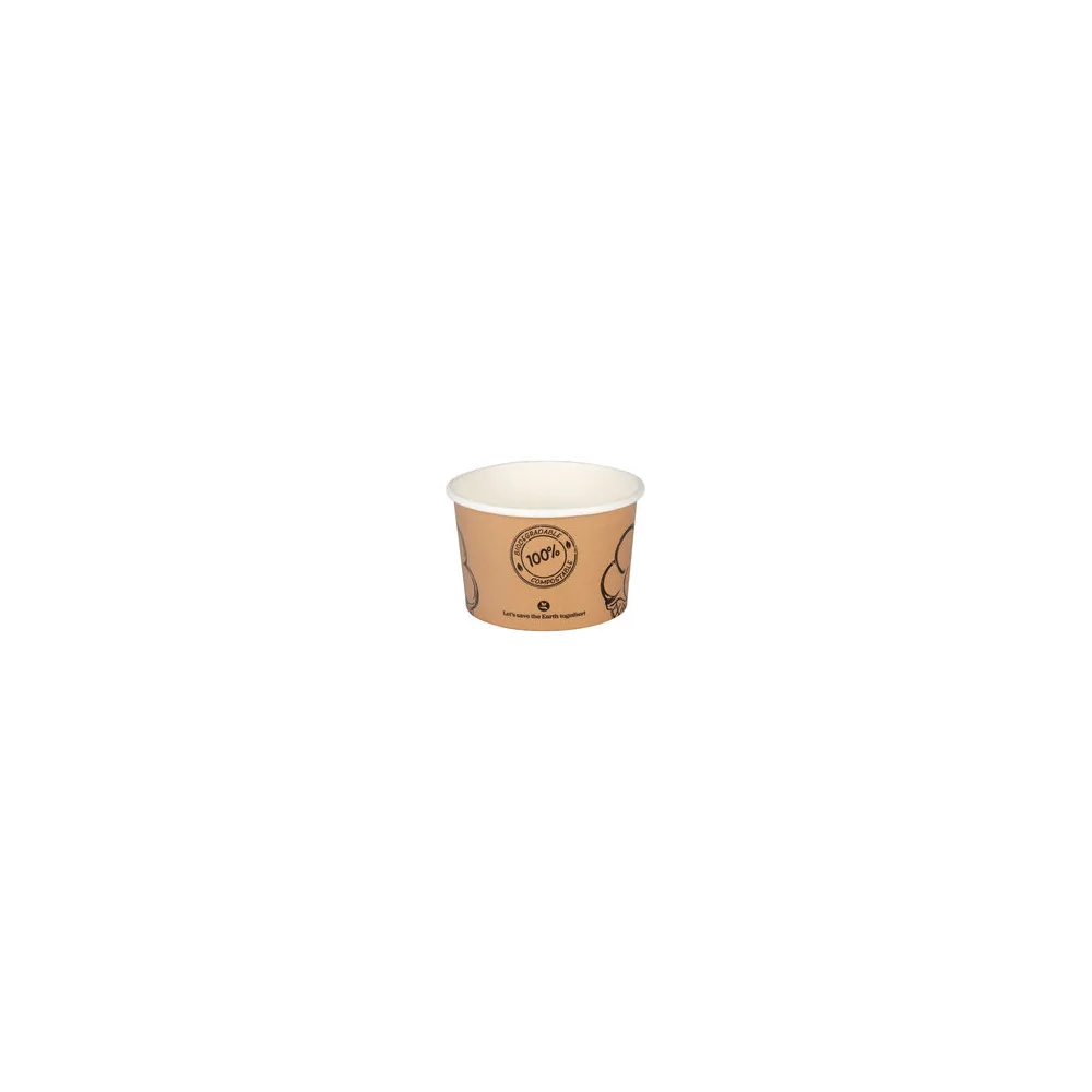 BIO Eisbecher aus Karton Pappbecher FSC zerfiziert 120ml O7.3cm, 50 Stk.