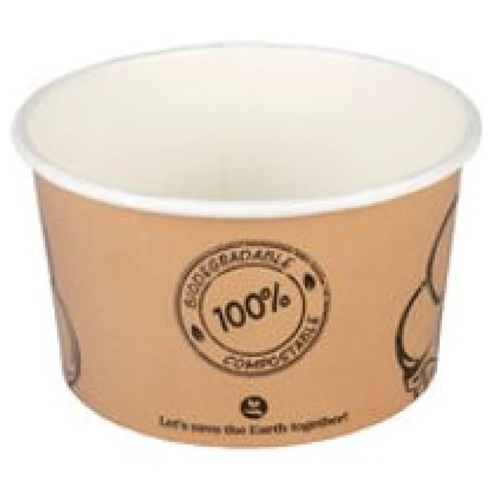 BIO Eisbecher aus Karton Pappbecher FSC zerfiziert 200ml O9cm, 50 Stk. – Bild 3