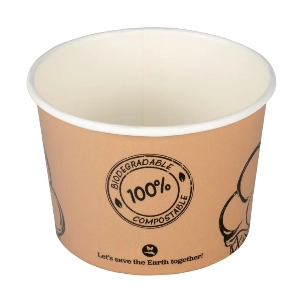 BIO Eisbecher aus Karton Pappbecher FSC zerfiziert 250ml O9cm, 50 Stk. – Bild 2