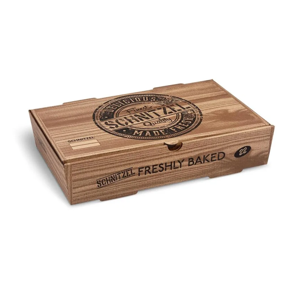 Schnitzelboxen aus Mikrowellpappe mit neutralem Motiv, 28 x 17 x 6 cm, 100 Stk. – Bild 2