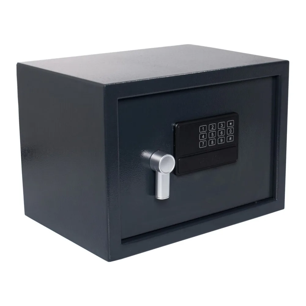 Tresor Safe 35x25x25cm mit elektronischem Zahlenschloss für Tisch/Wandmontage anthrazit – Bild 2