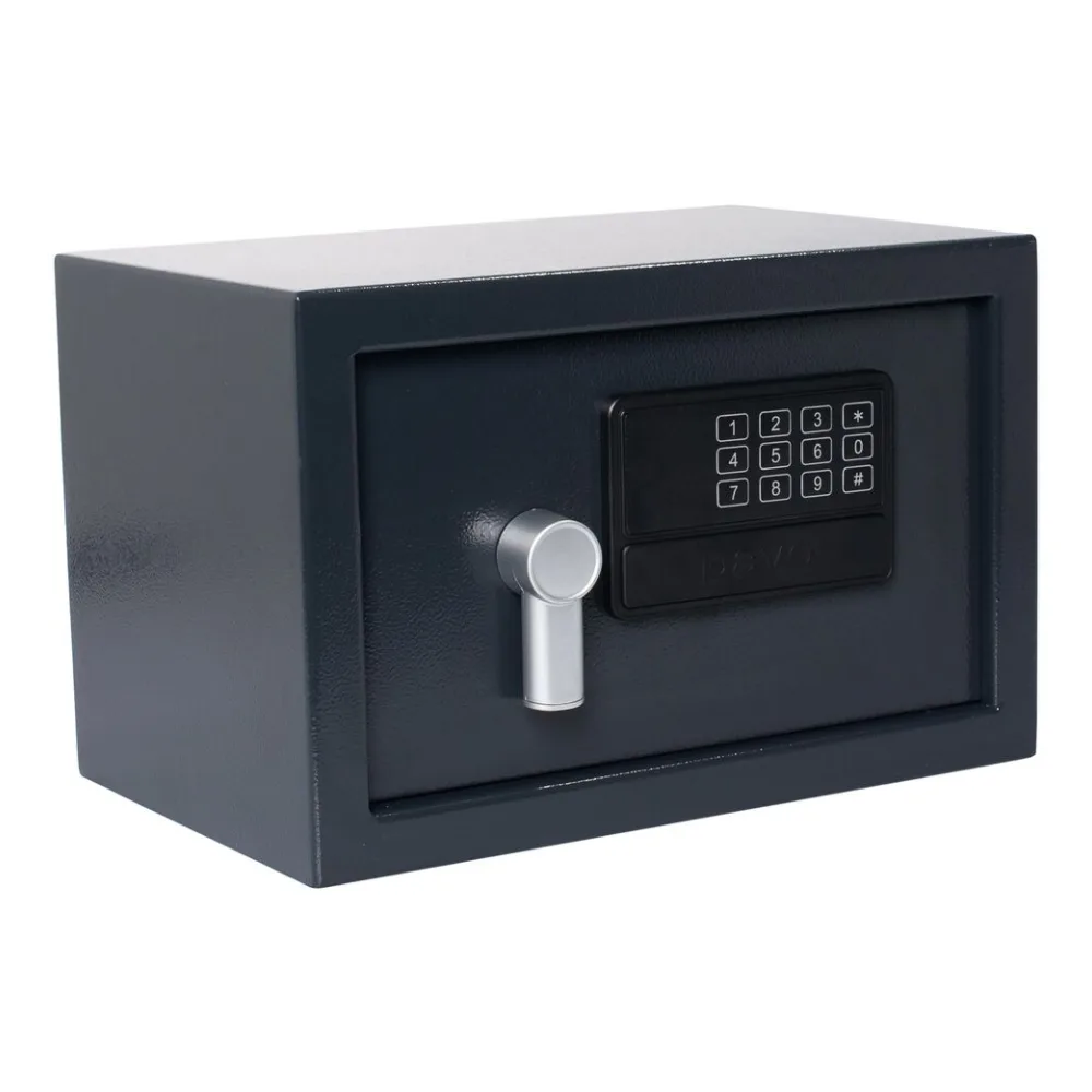 Tresor Safe 31x20x20cm mit elektronischem Zahlenschloss für Tisch/Wandmontage anthrazit – Bild 2