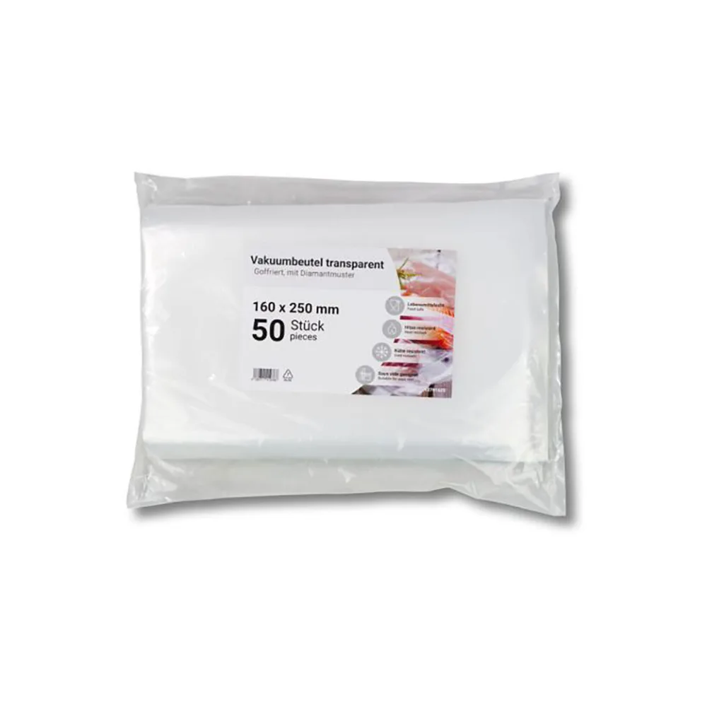 Siegelrandbeutel Vakuumbeutel PA/PE 160 x 250 mm goffriert transparent 90 my, 50 Stk. – Bild 2
