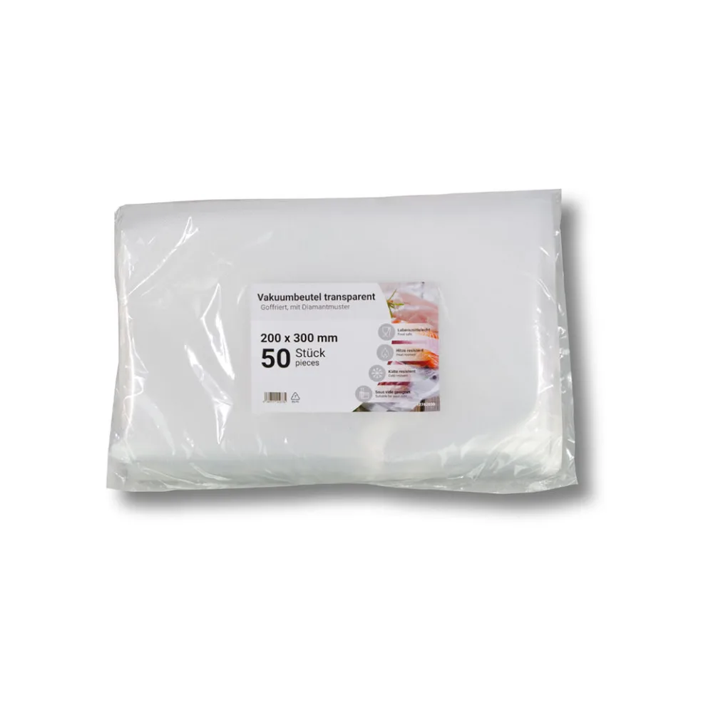 Siegelrandbeutel Vakuumbeutel PA/PE 200 x 300 mm goffriert transparent 90 my, 50 Stk. – Bild 2