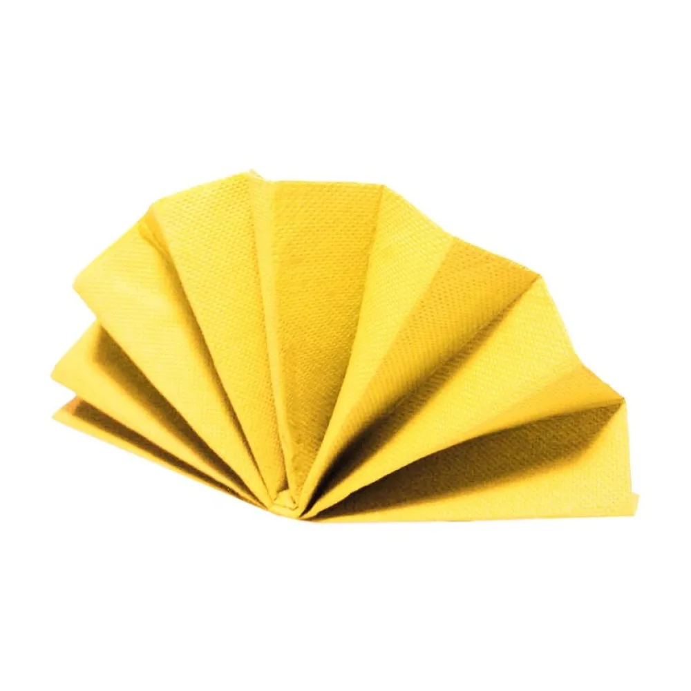 DekoStar Servietten 38 x 38cm gelb, Geprägte Tischservietten Tischdekoration, 50 Stk. – Bild 2