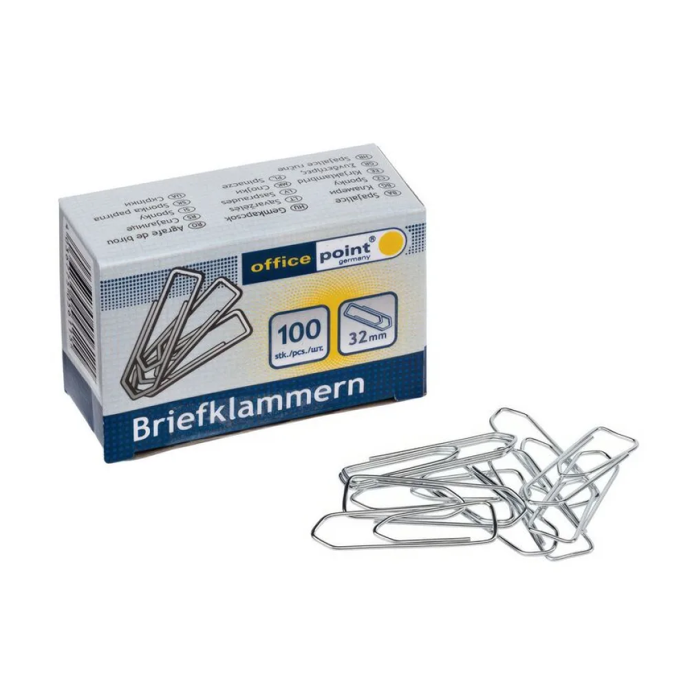 Büroklammern Briefklammern silber verzinkt 32mm (10 packs je 100 Stk) = 1000 Stk. – Bild 2