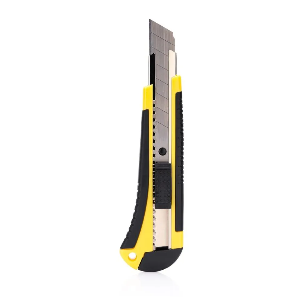Schneidemesser Cutter mit Metallführung Antirutschgriff stabil 18mm Abbrechklinge – Bild 2