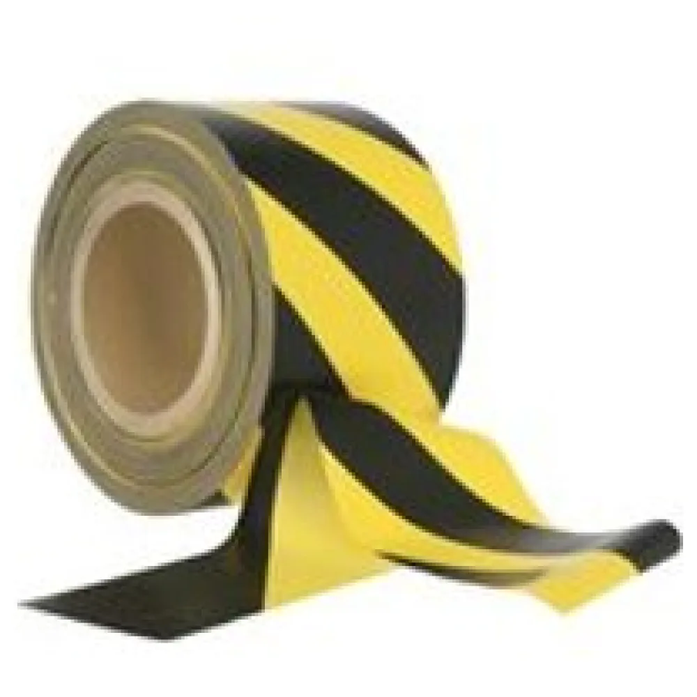 Absperrband gelb schwarz gestreift 75mm breit 500 Meter LDPE – Bild 3