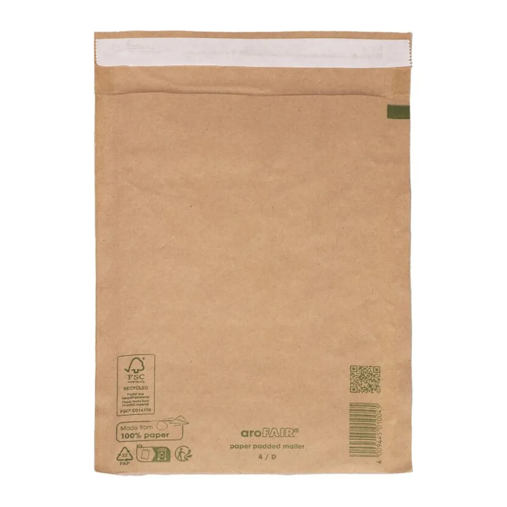 AROFAIR Papierpolstertaschen 200x275+50mm 100% Recycling, Ersatz für Luftpolstertaschen – Bild 2