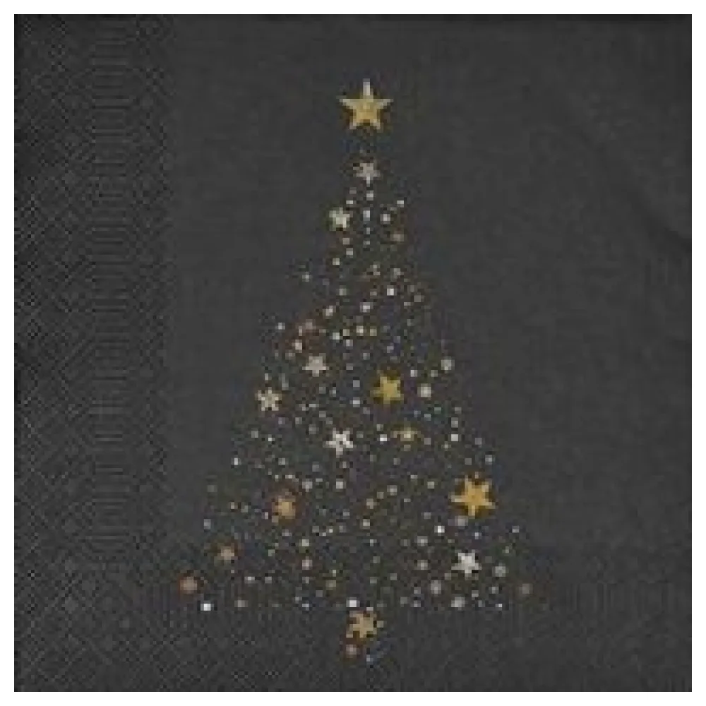 Weihnachtsservietten 3-lagig 33 x 33 cm Weihnachtsbaum in der Nacht, 20 Stk. – Bild 3