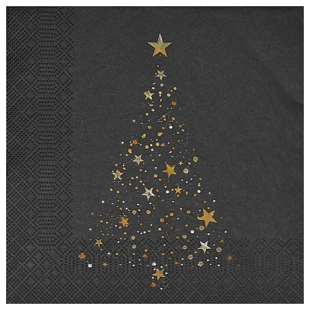 Weihnachtsservietten 3-lagig 33 x 33 cm Weihnachtsbaum in der Nacht, 20 Stk. – Bild 2