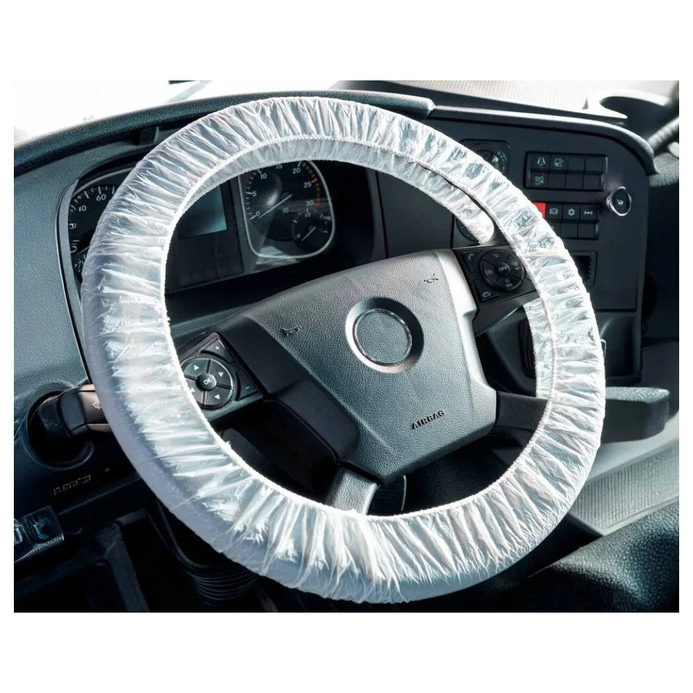 Lenkradschoner Einweg-Lenkradschutz O 55 cm für LKW mit Gummizug weiß, 250 Stk. – Bild 2
