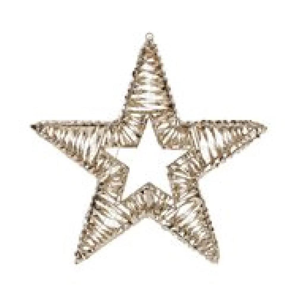 Stern, aus Metall/PET gold, mit LED, warmweiß, O60cm