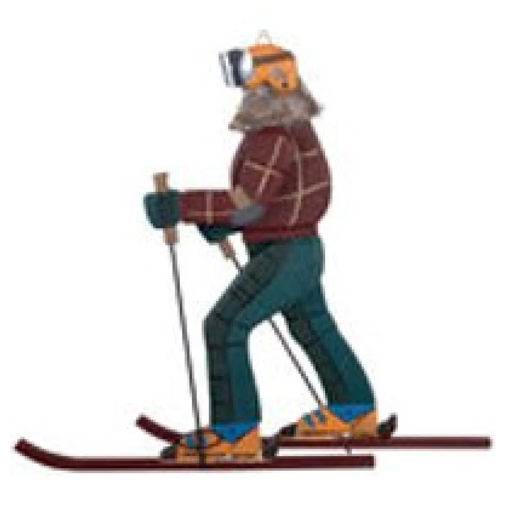 Skifahrer "Vintage" aus Holz ,Deko zum Hängen 50cm – Bild 3