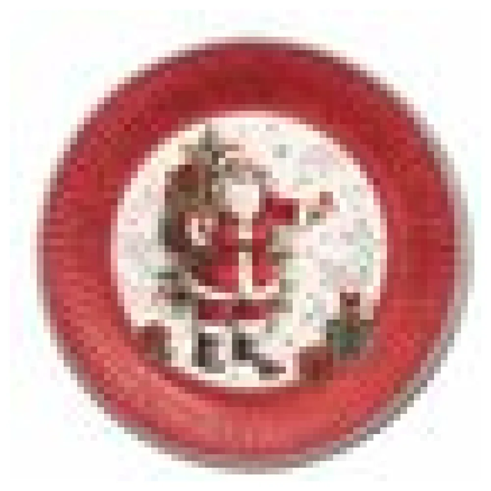 Pappteller rund O 23 cm mit Motiv "Santa & Geschenke" bordeaux/rot, 10 Stk. – Bild 4