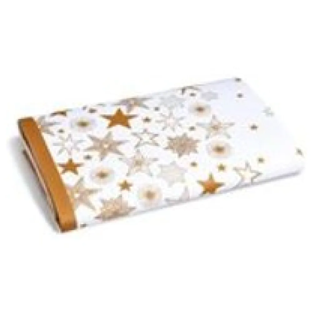 Weihnachtstischdecke weiß mit goldenen Sternen gefaltet aus Papier 120 x 180 cm – Bild 3